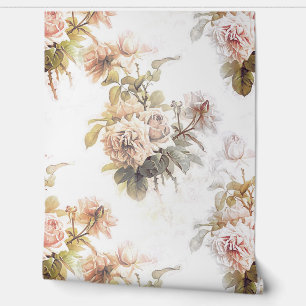 Alte, weiche Rose, rosa Bouquet-Muster Tapete