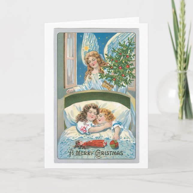 Alte Weihnachten, Angel Feiertagskarte (Vorderseite)