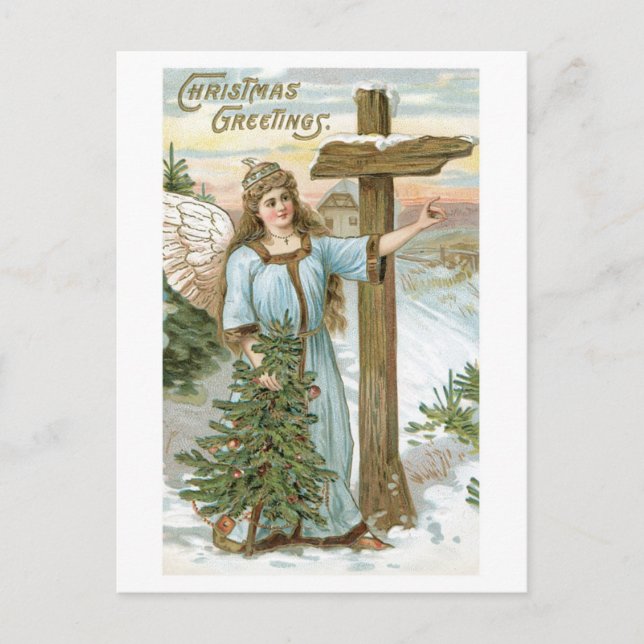 Alte Weihnachten, Angel Feiertagspostkarte (Vorderseite)