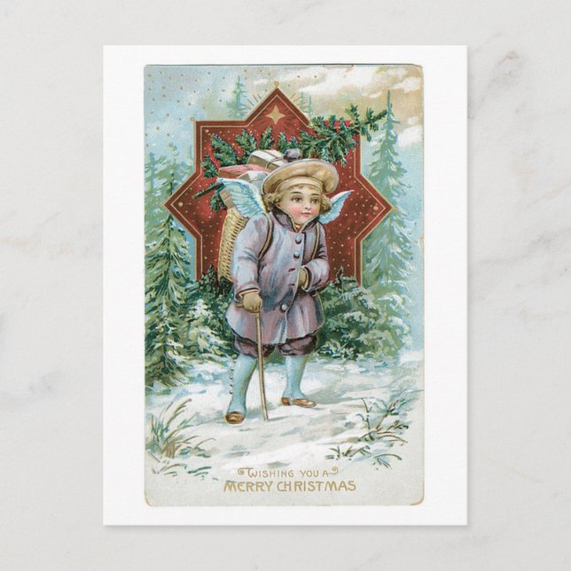 Alte Weihnachten, Angel Feiertagspostkarte (Vorderseite)