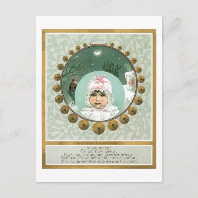 Alte Weihnachten, Baby Feiertagspostkarte (Vorderseite)