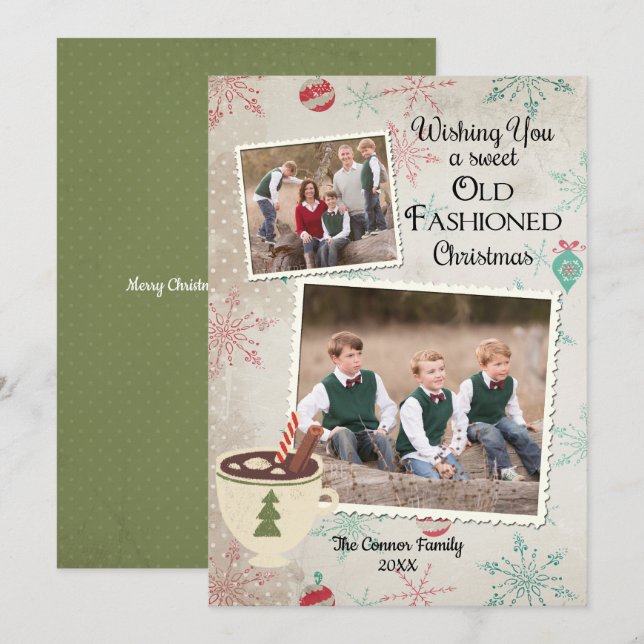 Alte Weihnachten Einladung (Vorne/Hinten)
