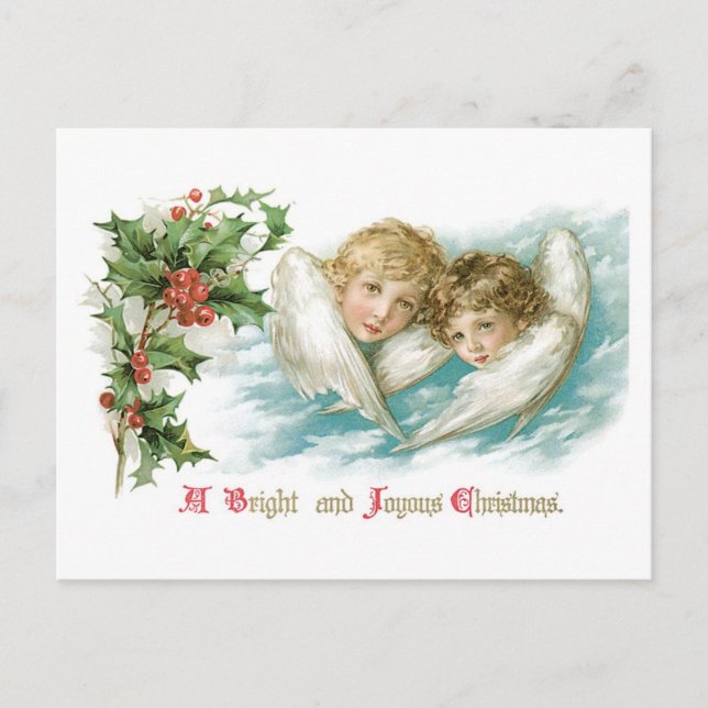Alte Weihnachten, Engel Feiertagspostkarte (Vorderseite)
