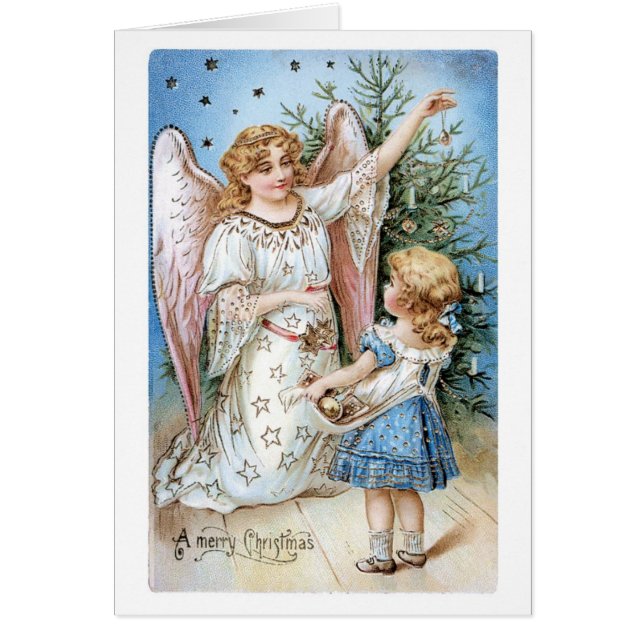 Alte Weihnachten, Engel mit Mädchen (Vorne)