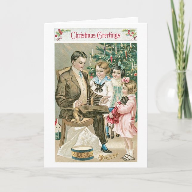 Alte Weihnachten, Familie Feiertagskarte (Vorderseite)