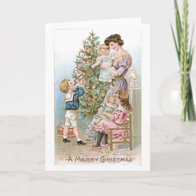 Alte Weihnachten, Familie Feiertagskarte (Vorderseite)