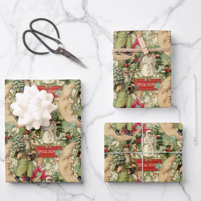 Alte Weihnachten  Geschenkpapier Set (Vorderseite)