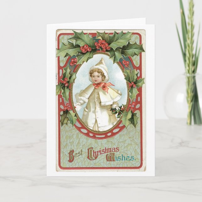 Alte Weihnachten, Holly Feiertagskarte (Vorderseite)