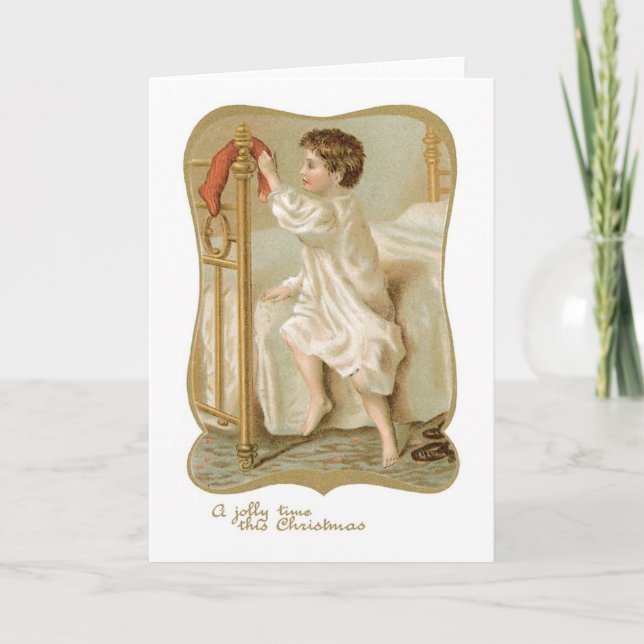 Alte Weihnachten, Junge Feiertagskarte (Vorderseite)