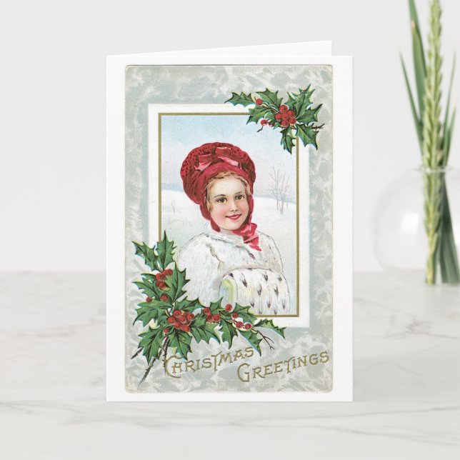 Alte Weihnachten, Lady Feiertagskarte (Vorderseite)