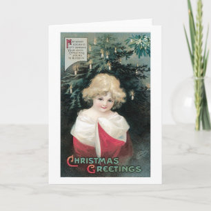 Alte Weihnachten, Mädchen Feiertagskarte