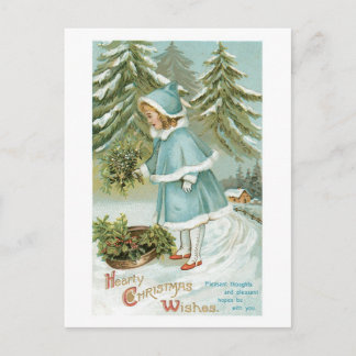 Alte Weihnachten, Mädchen Feiertagspostkarte