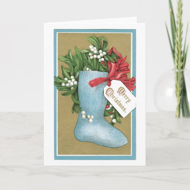 Alte Weihnachten, Socken Feiertagskarte (Vorderseite)