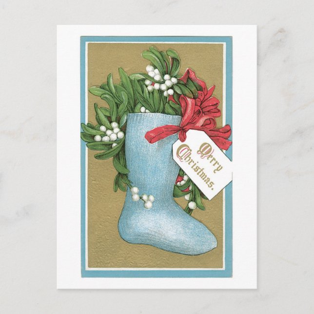 Alte Weihnachten, Socken Feiertagspostkarte (Vorderseite)