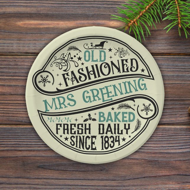 Alte Weihnachtsbäckerei Santa Cookie Pappteller (Von Creator hochgeladen)