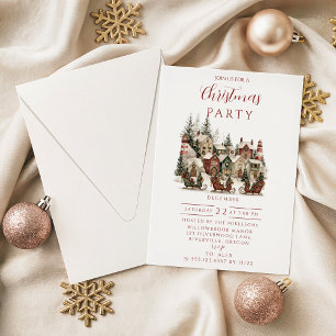 Alte Weihnachtsdorf-Party Einladung