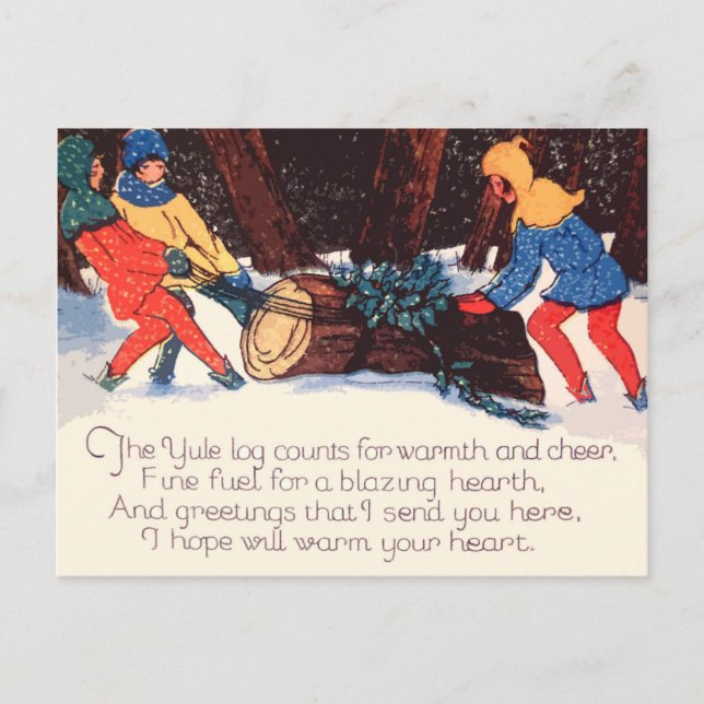 Alte Weihnachtsferien-Postkarte Feiertagspostkarte (Vorderseite)