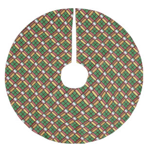 Alte Weihnachtskanäle Kariertes Baumrock Polyester Weihnachtsbaumdecke
