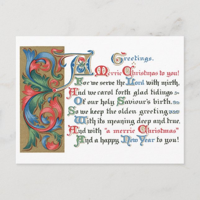 Alte Weihnachtskarte Feiertagspostkarte (Vorderseite)