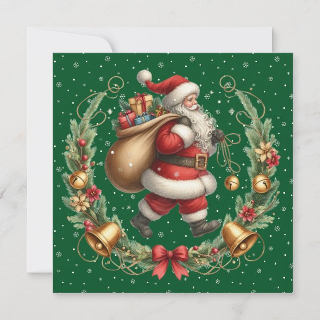 Alte Weihnachtskarte mit Santa Claus (Vorderseite)