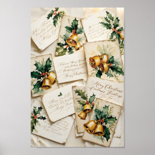 Alte Weihnachtskarten drucken Poster