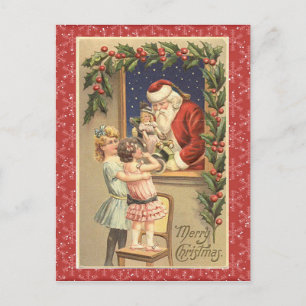 Alte Weihnachtsmann-Postkarte Feiertagspostkarte