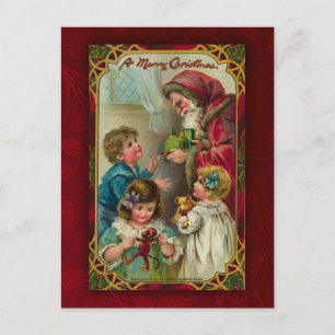 Alte Weihnachtsmann-Postkarte Feiertagspostkarte