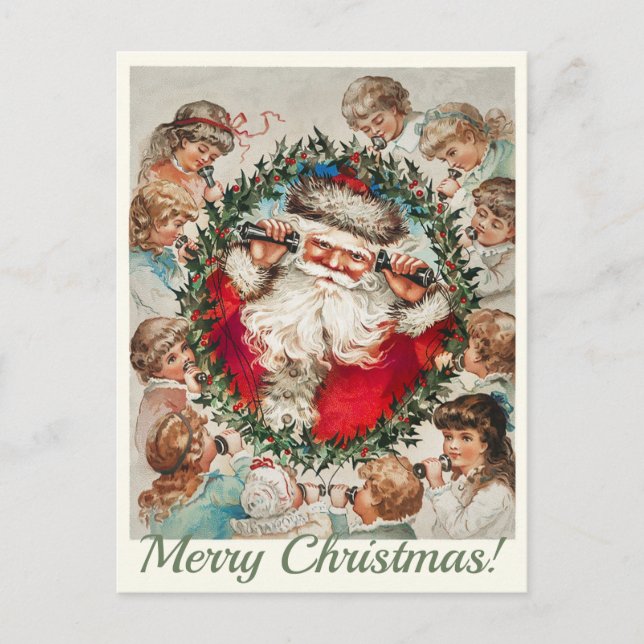 Alte Weihnachtspostkarte Postkarte (Vorderseite)