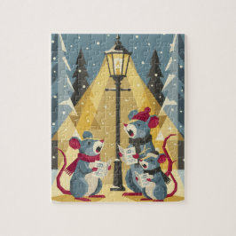 Alte Weihnachtssänger-Mäuse-Puzzle