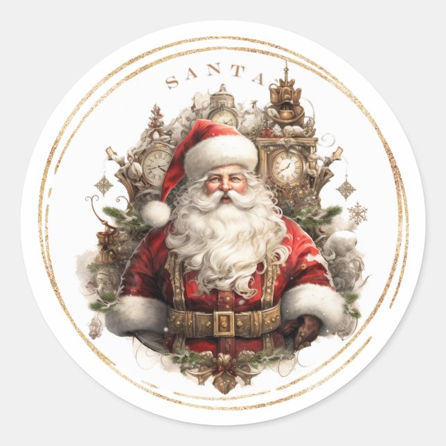 Alte Weihnachtszeit Runder Aufkleber (Vorderseite)