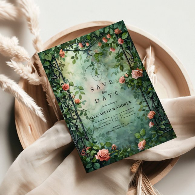 Alte Welt Botanischer Rosengarten Hochzeit Save The Date (Von Creator hochgeladen)