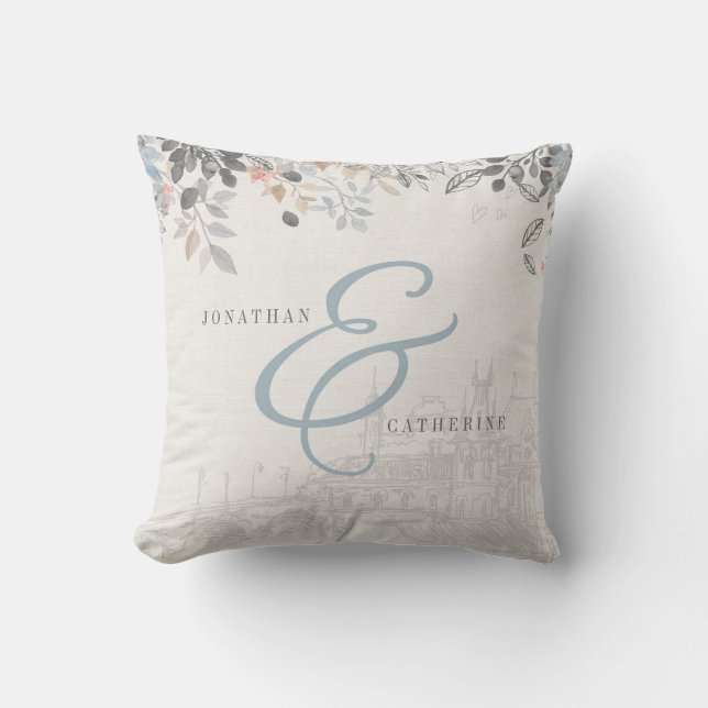 Alte Welt Charme Kissen mit Namen (Vorderseite)