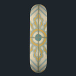 Alte Welt dekoratives Fliesenmuster Skateboard<br><div class="desc">Ein Chariklia Zarris Schaffen,  dieser alte Weltprint bietet ein dekoratives Fliesenmuster mit blau und gold auf beige Hintergrund. Ich würde ein großartiges Geschenk für Fans von Blume und Pastelldrucken machen!</div>