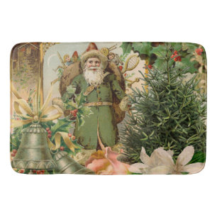 Alte Welt Grüner Weihnachtsmann Weihnachtscollage Badematte