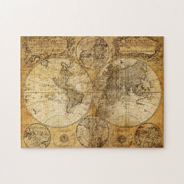 Alte Welt Kontinent-Kartenpuzzlespiel des 17. (Horizontal)