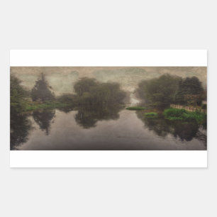 Alte Welt Landschaft Kunstmalerei Rechteckiger Aufkleber