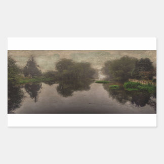 Alte Welt Landschaft Kunstmalerei Rechteckiger Aufkleber