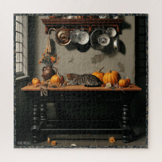 ALTE WELT STILLEBEN MIT KATZE