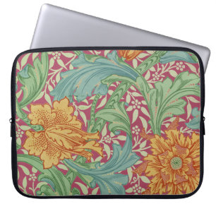 Alte Weltcharme mit orange Blumen für Laptops Laptopschutzhülle