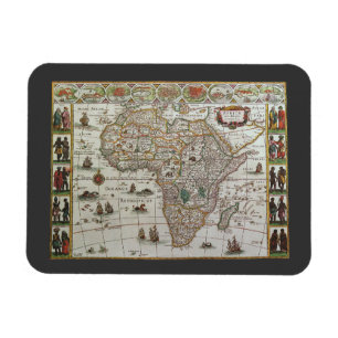 Alte Weltkarte Afrikas, um 1635 Magnet