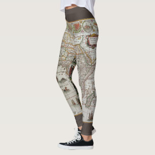 Alte Weltkarte Afrikas von Blaeu, um 1635 Leggings