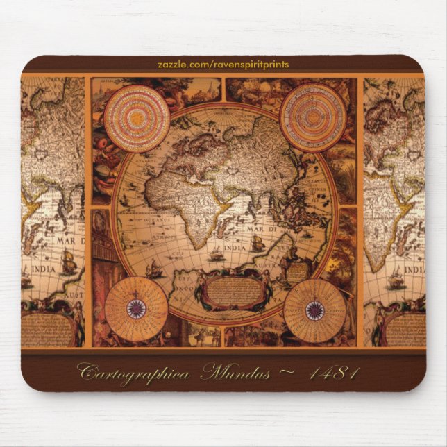 Alte Weltkarte Art - 1481 Mousepad (Vorne)