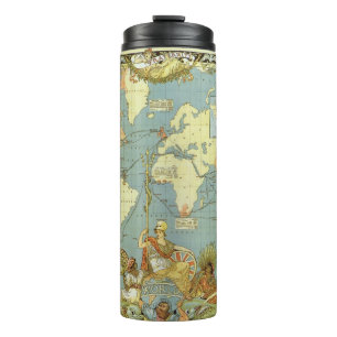 Alte Weltkarte des Britischen Empires, 1886 Thermosbecher