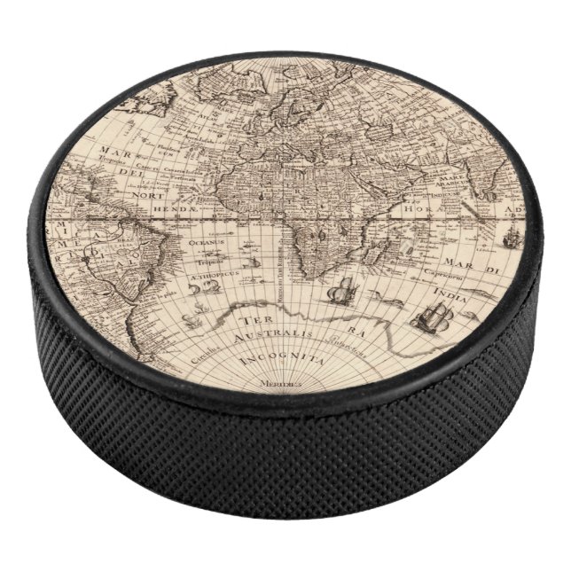 Alte Weltkarte Eishockey Puck (3/4)