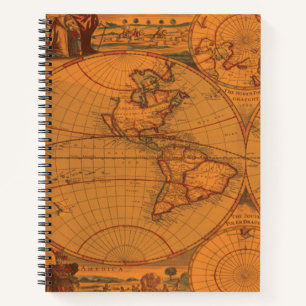 Alte Weltkarte für Geografie-Enthusiasten Notizbuch