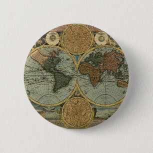 Alte Weltkarte Geschenke Button
