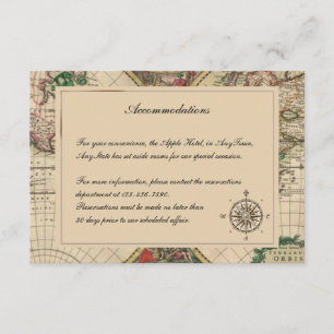 Alte Weltkarte Hochzeitsplakat Begleitkarte