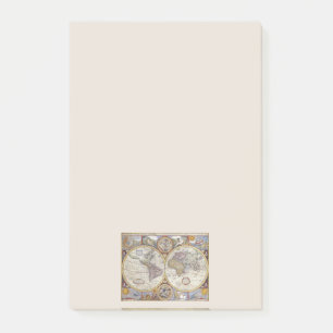 Alte Weltkarte nach der Veröffentlichung Post-it Klebezettel