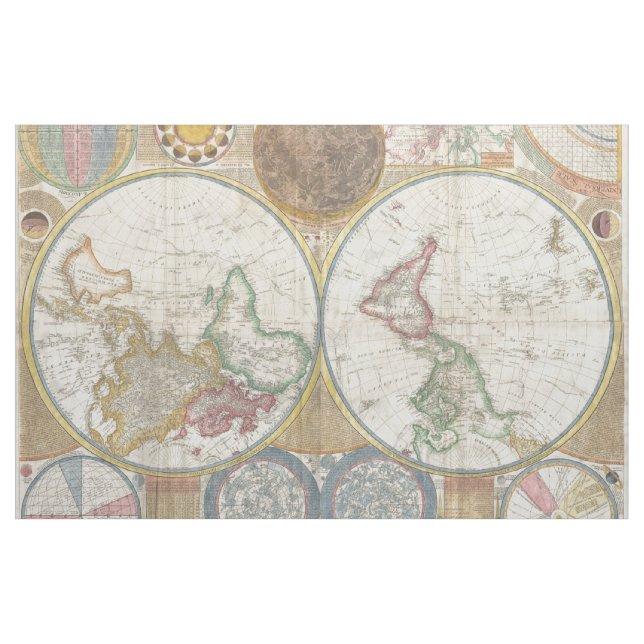 Alte Weltkarte Stoff (Yard (91,4 cm))