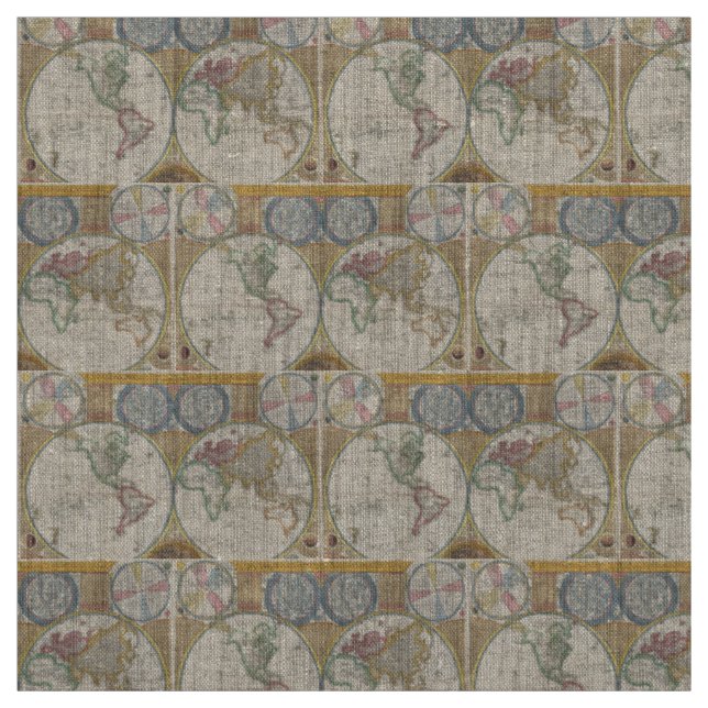 Alte Weltkarte Stoff (Muster)